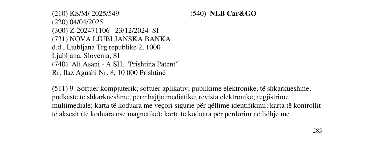 Zëri i markës NLB Car&GO në buletin