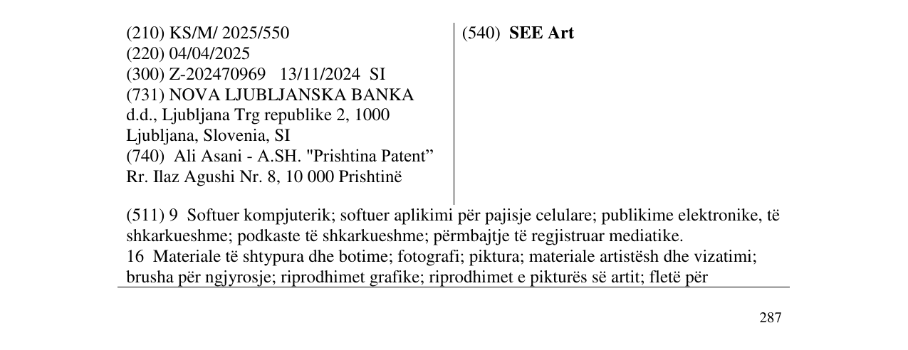 Zëri i markës SEE Art në buletin