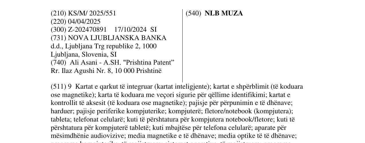 Zëri i markës NLB MUZA në buletin