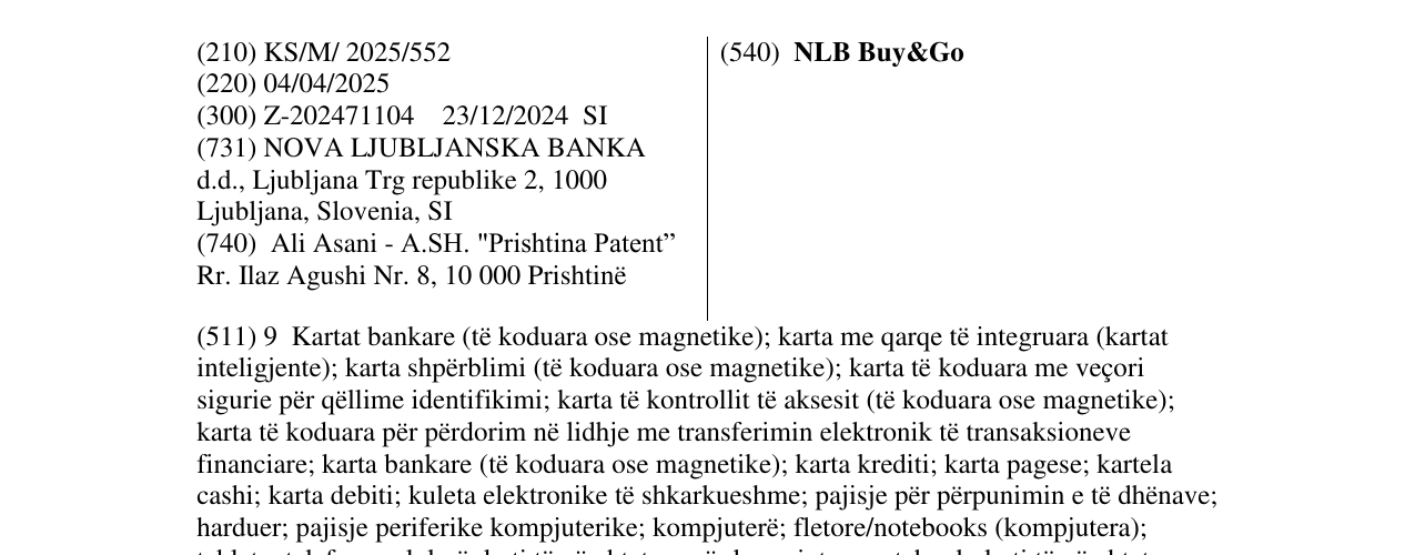 Zëri i markës NLB Buy&Go në buletin
