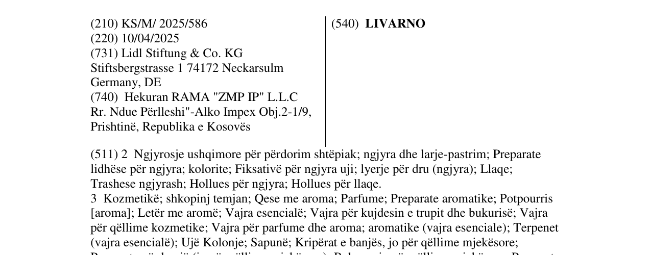 Zëri i markës LIVARNO në buletin