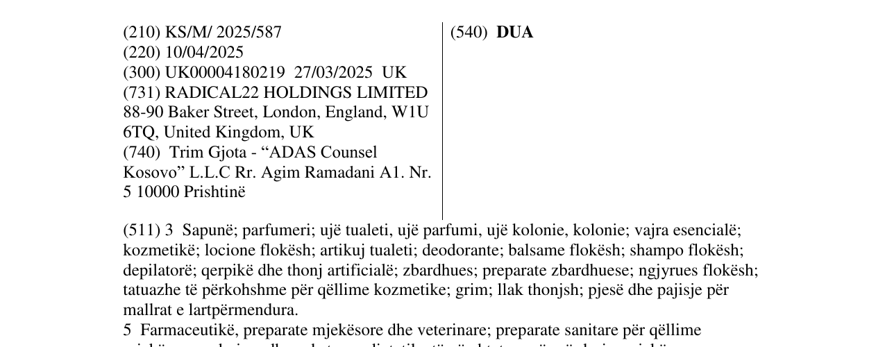 Zëri i markës DUA në buletin