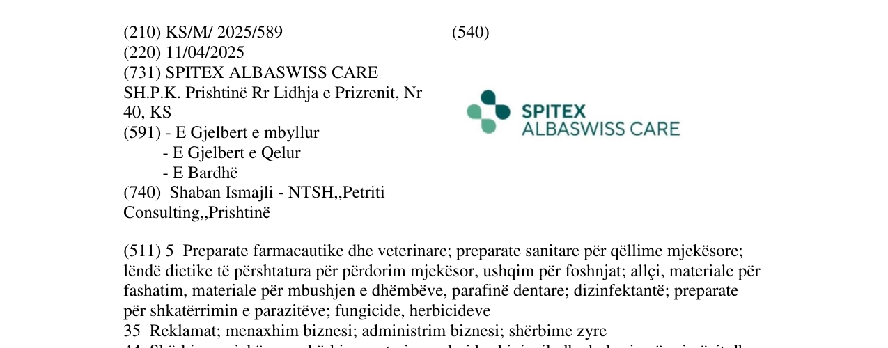 Zëri i markës SPITEX ALBASWISS CARE në buletin