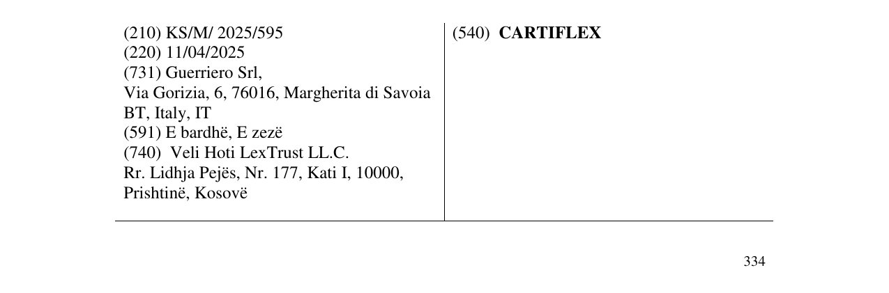 Zëri i markës CARTIFLEX në buletin