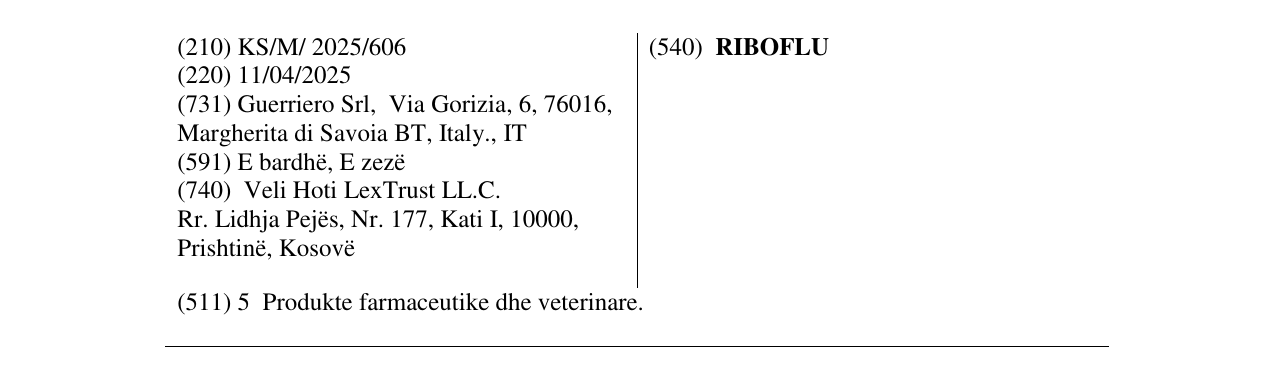 Zëri i markës RIBOFLU në buletin