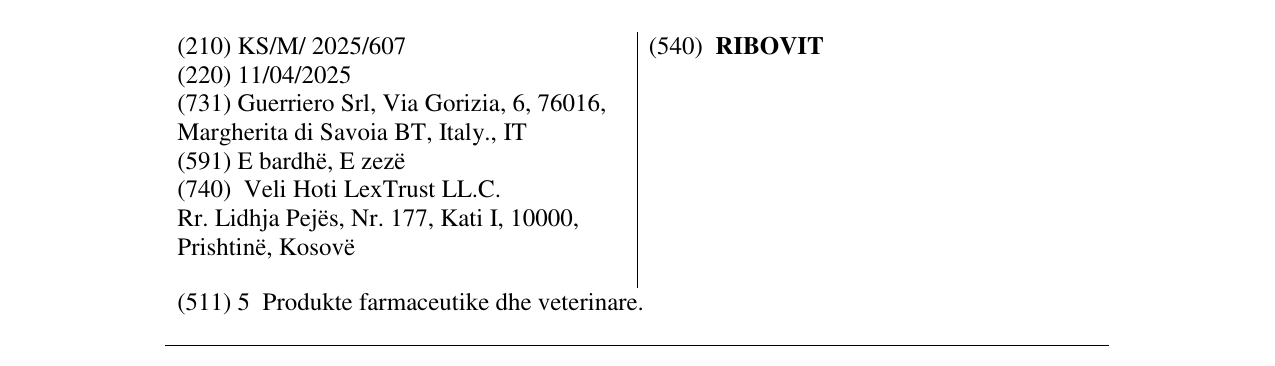 Zëri i markës RIBOVIT në buletin