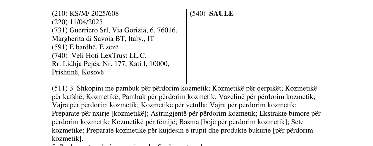 Zëri i markës SAULE në buletin