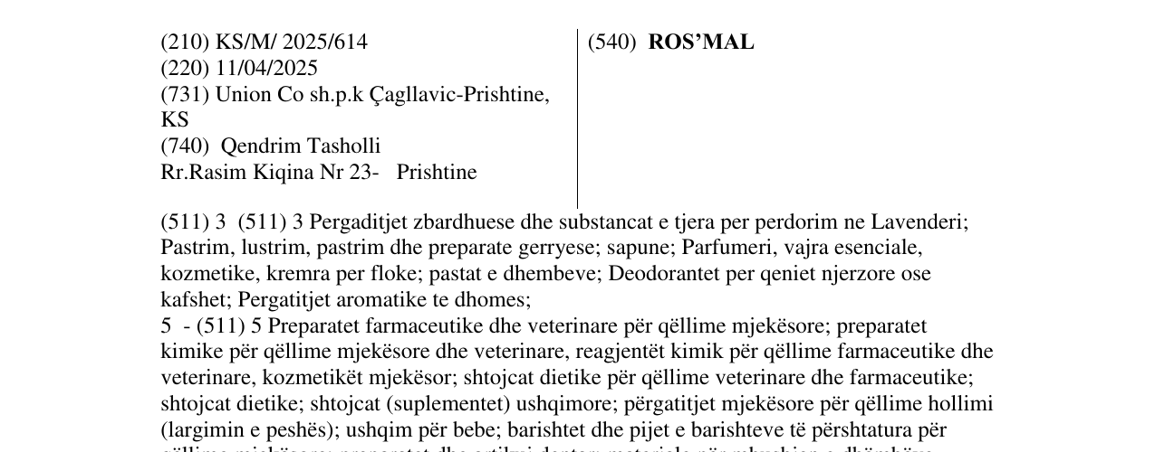 Zëri i markës ROS’MAL në buletin