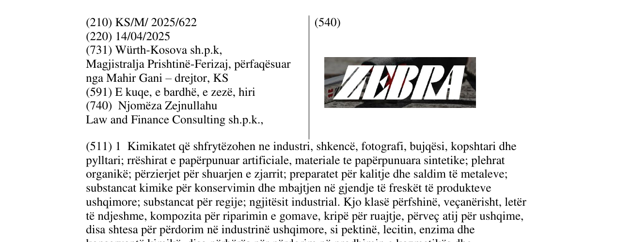 Zëri i markës ZEBRA në buletin