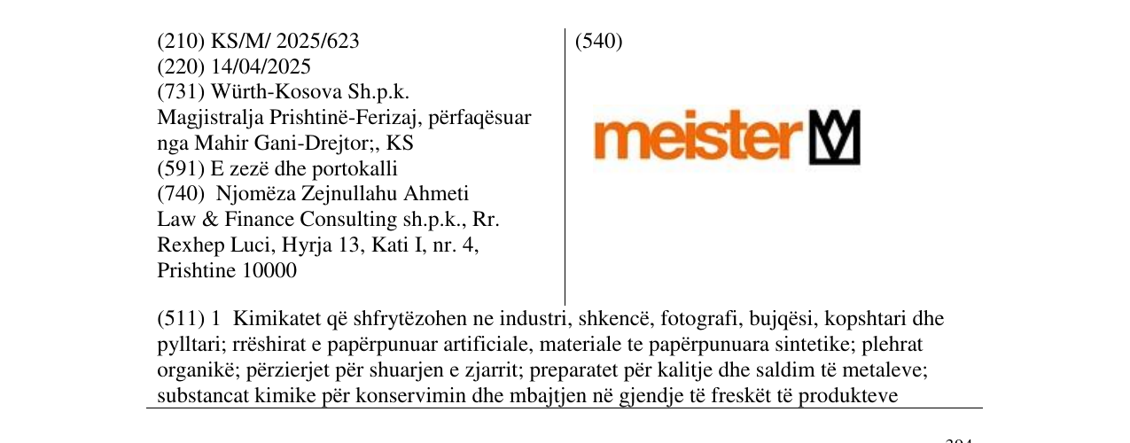 Zëri i markës meister në buletin