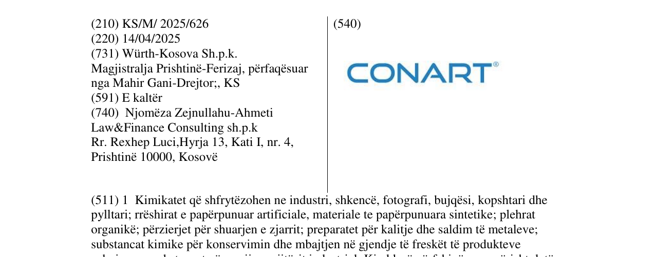 Zëri i markës CONART në buletin