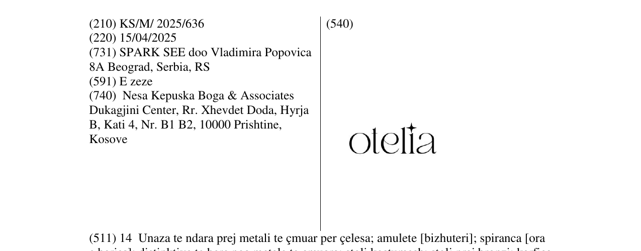 Zëri i markës Otelia në buletin