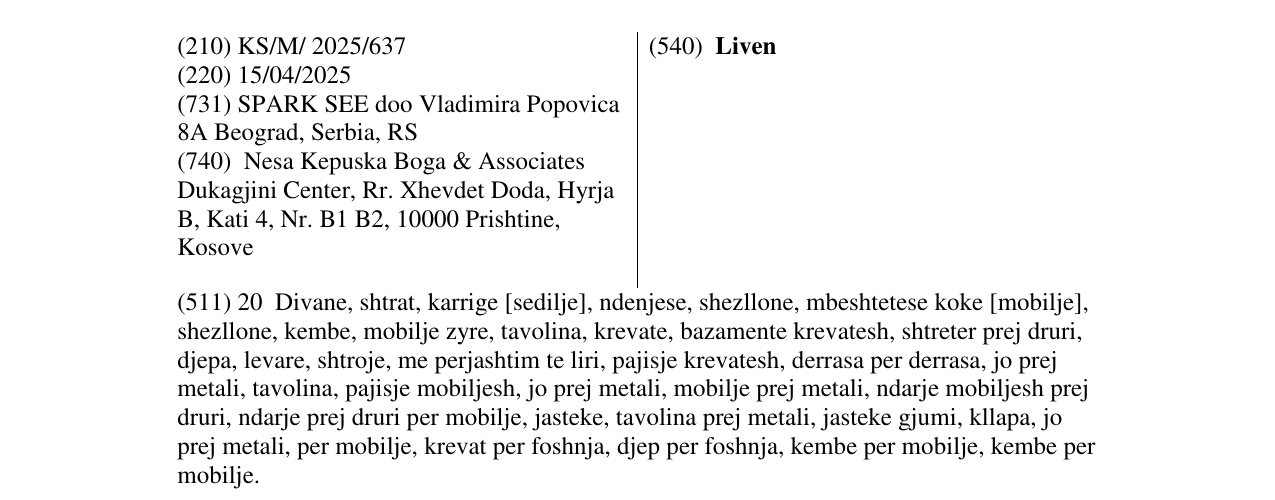 Zëri i markës Liven në buletin