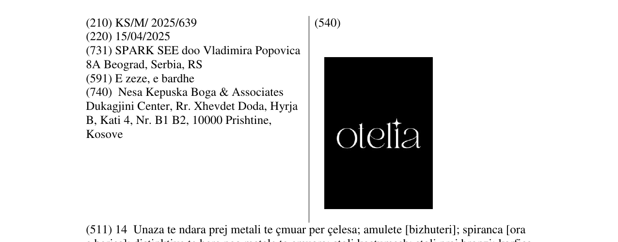 Zëri i markës Otelia në buletin