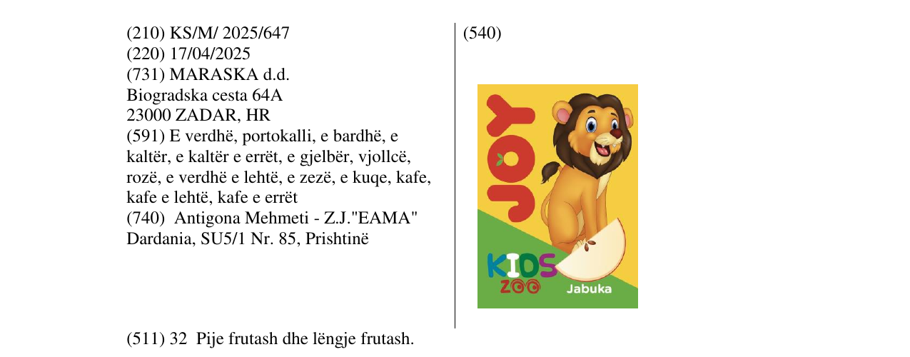 Zëri i markës Markë figurative në buletin
