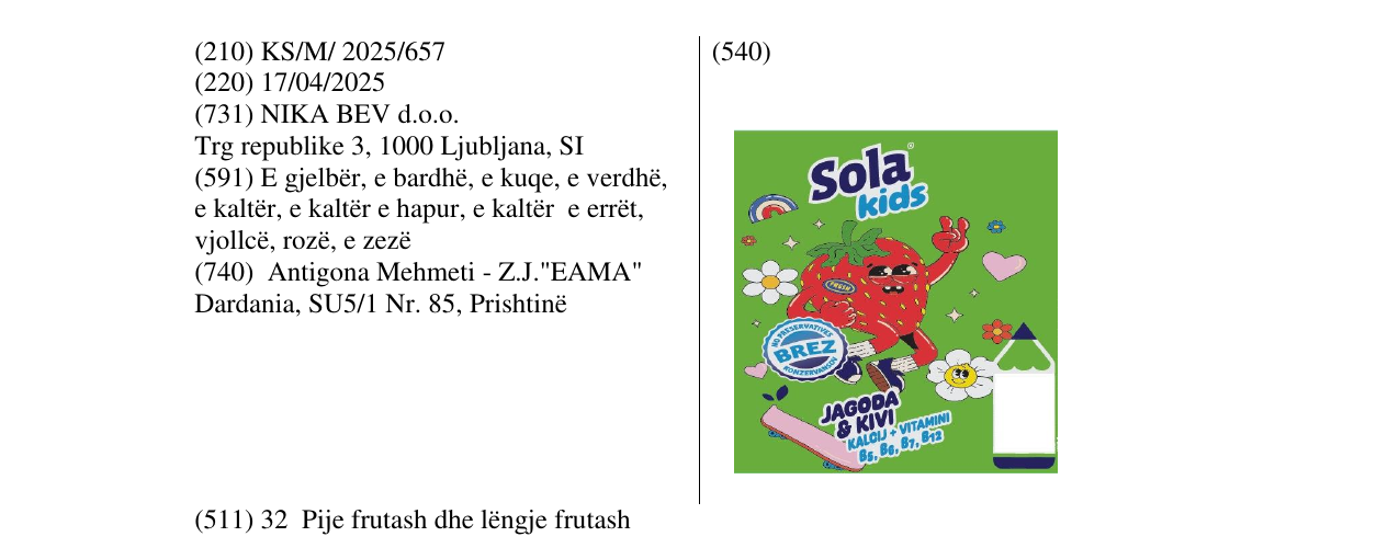 Zëri i markës Sola kids në buletin