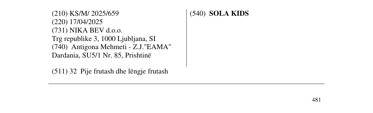 Zëri i markës SOLA KIDS në buletin