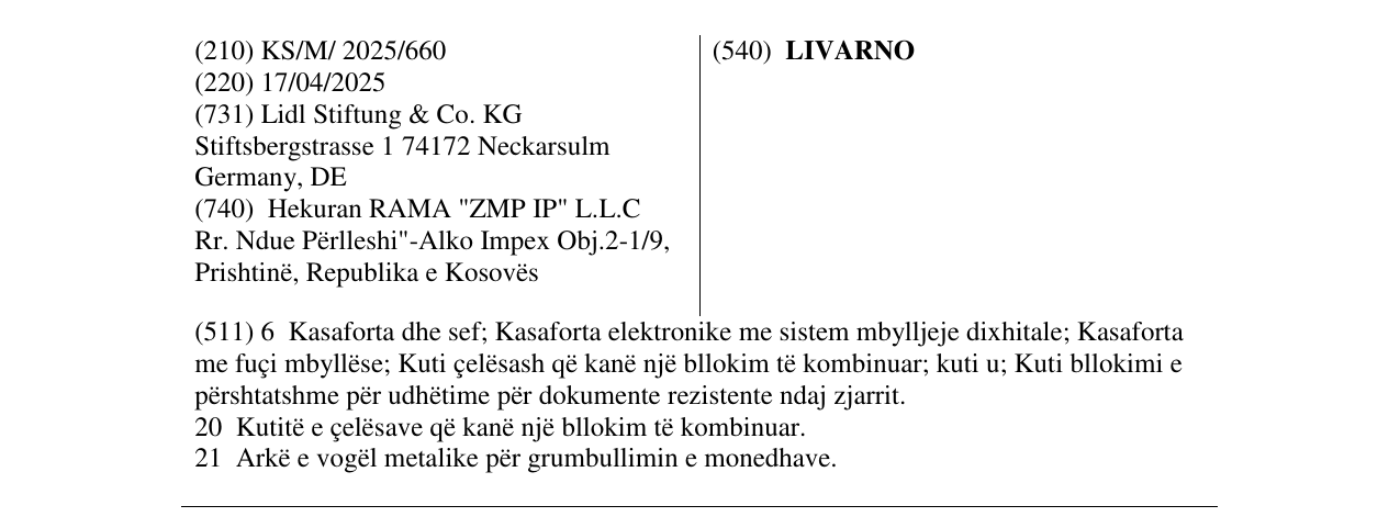 Zëri i markës LIVARNO në buletin