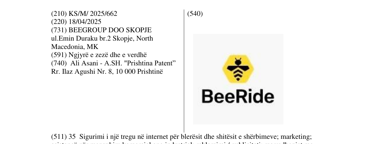 Zëri i markës BeeRide në buletin