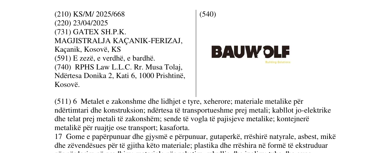 Zëri i markës BAUWOLF në buletin