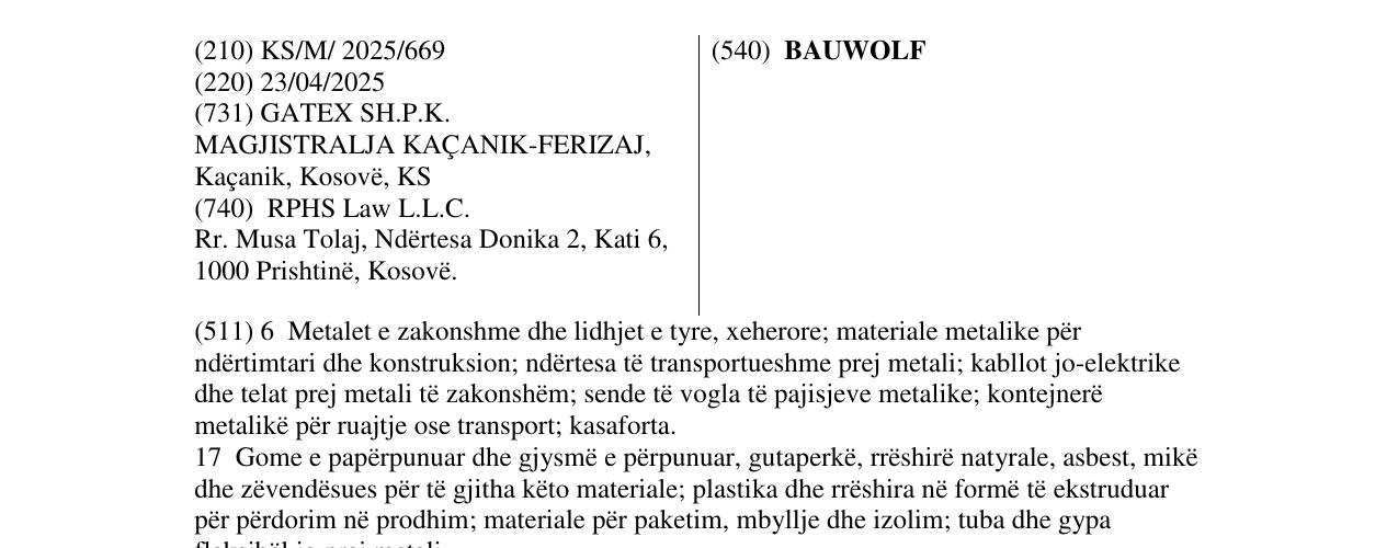 Zëri i markës BAUWOLF në buletin