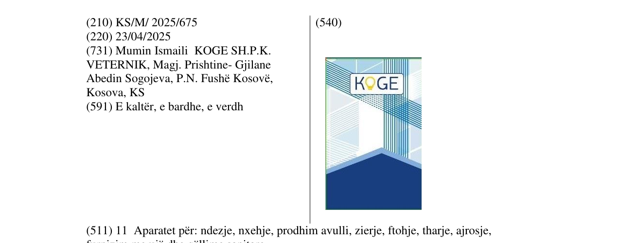 Zëri i markës KOGE në buletin