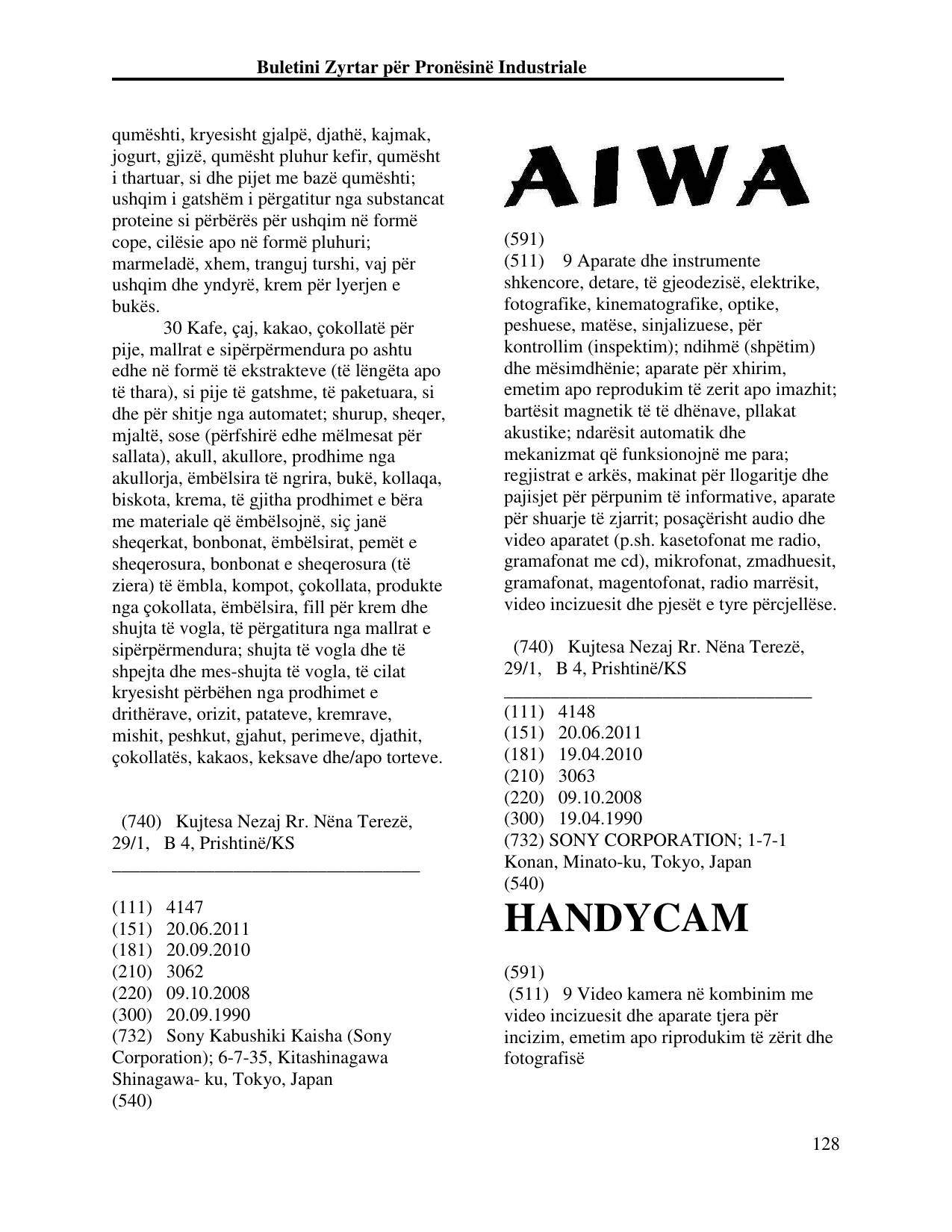 Faqja 128 e buletinit