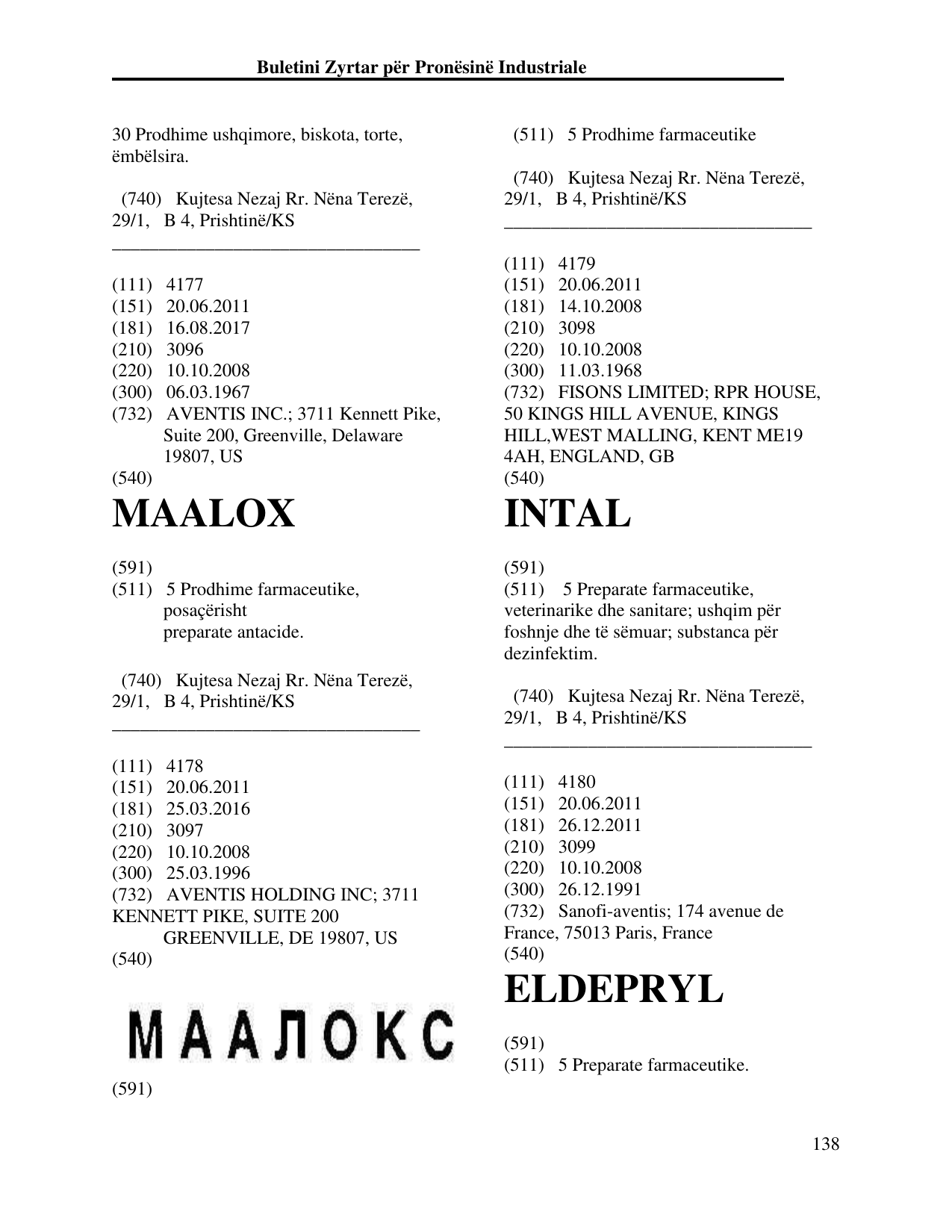 Faqja 138 e buletinit