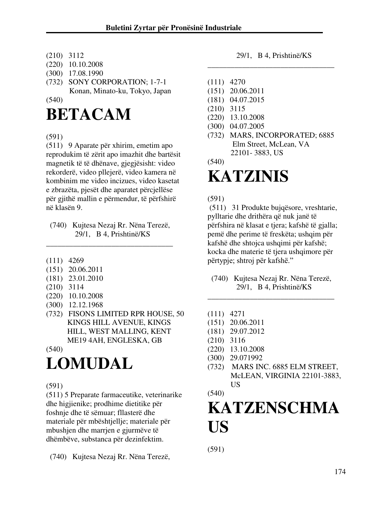 Faqja 174 e buletinit