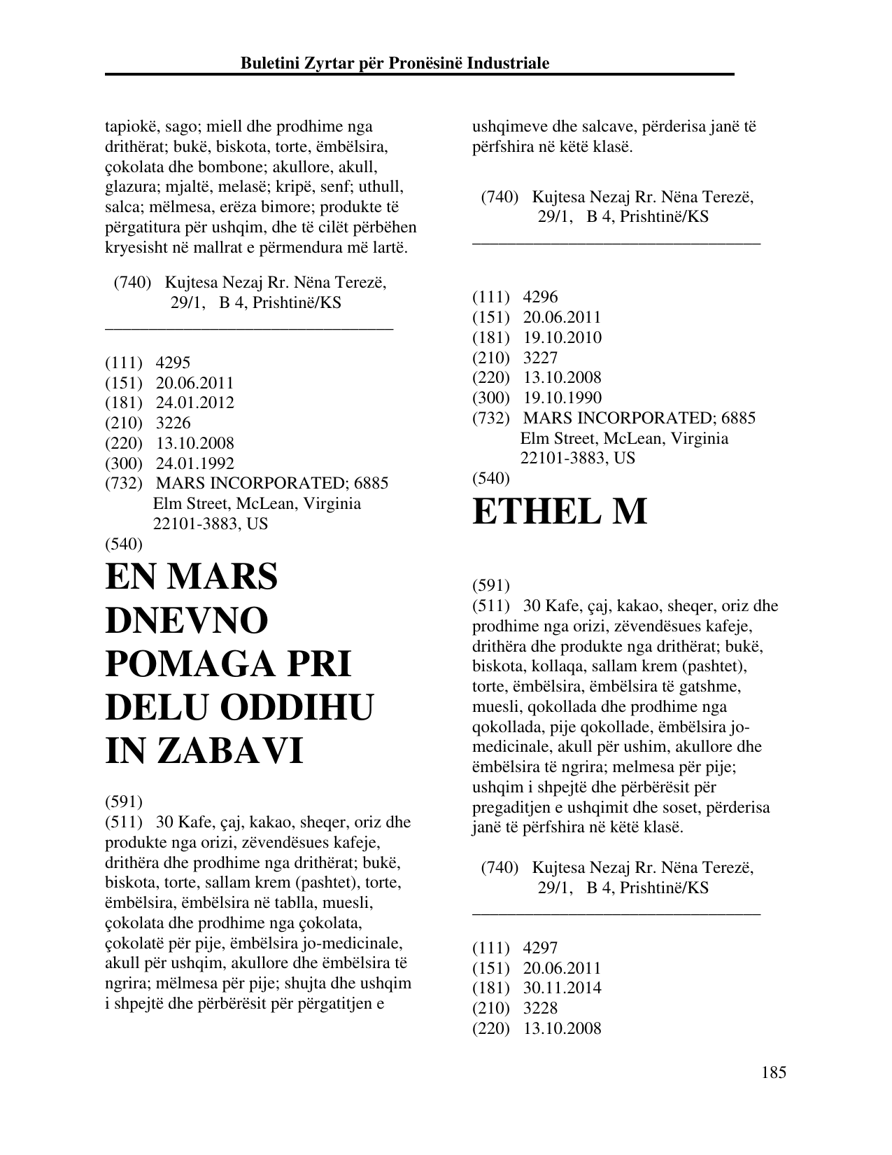 Faqja 185 e buletinit