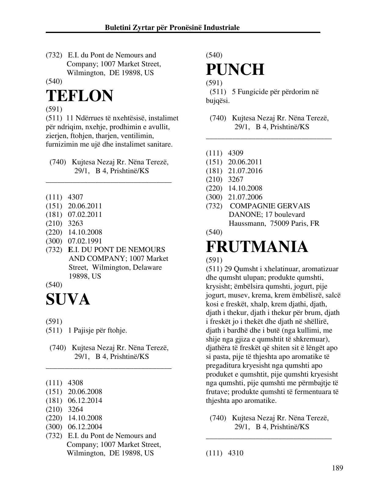 Faqja 189 e buletinit