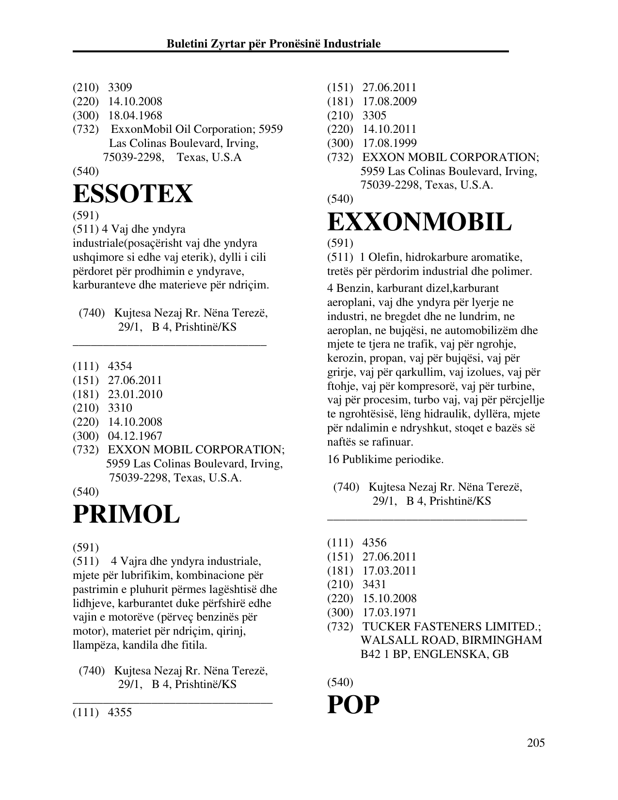 Faqja 205 e buletinit