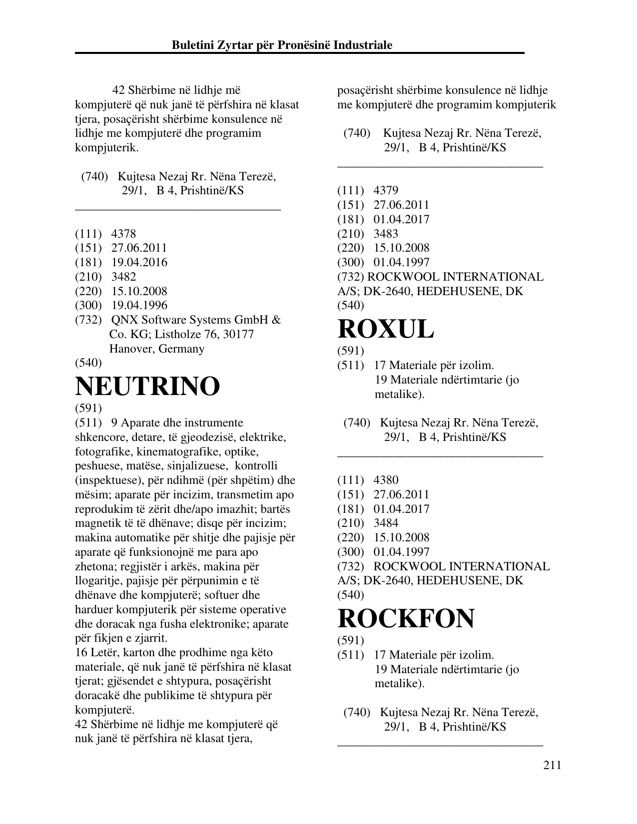 Faqja 211 e buletinit