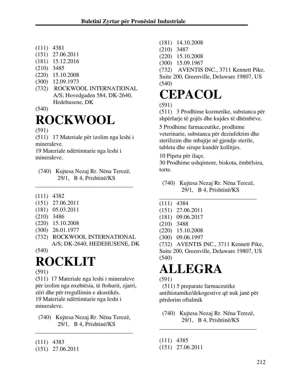 Faqja 212 e buletinit