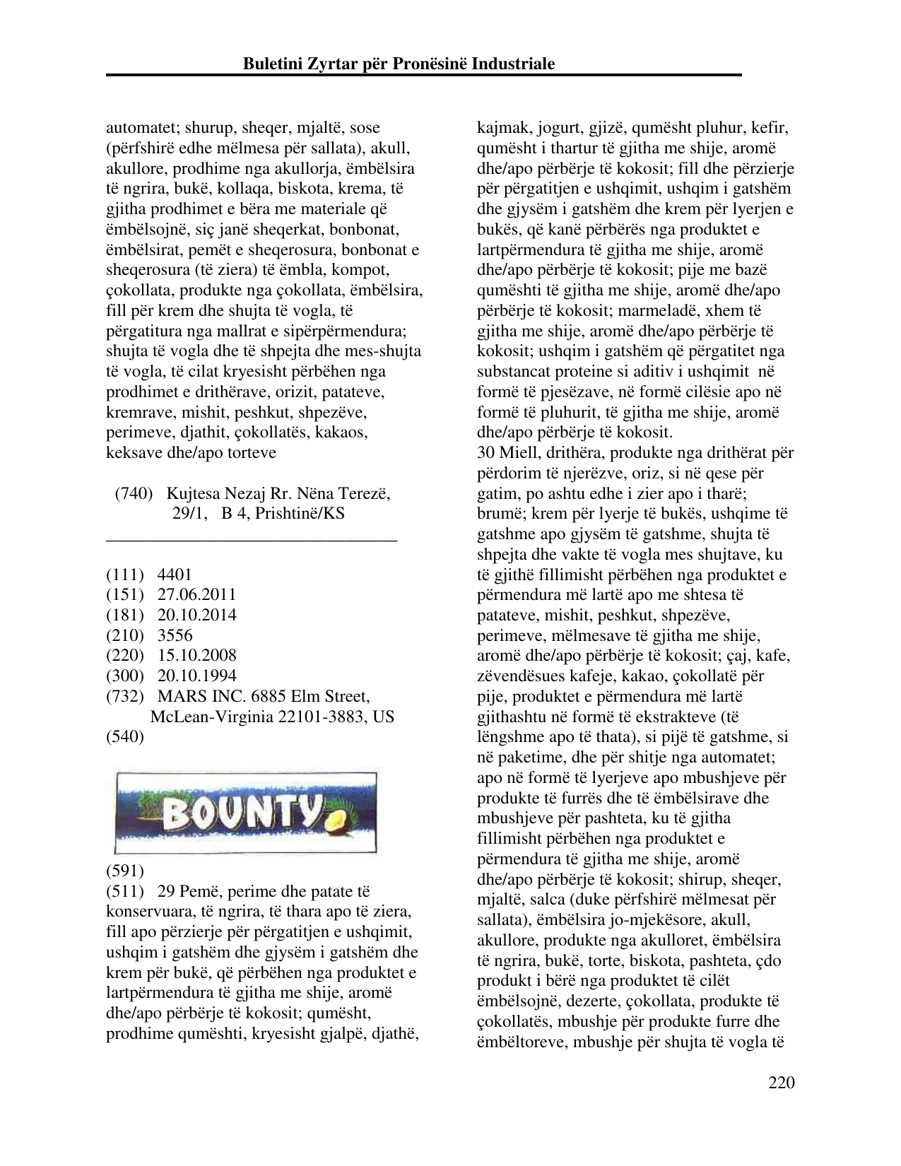 Faqja 220 e buletinit