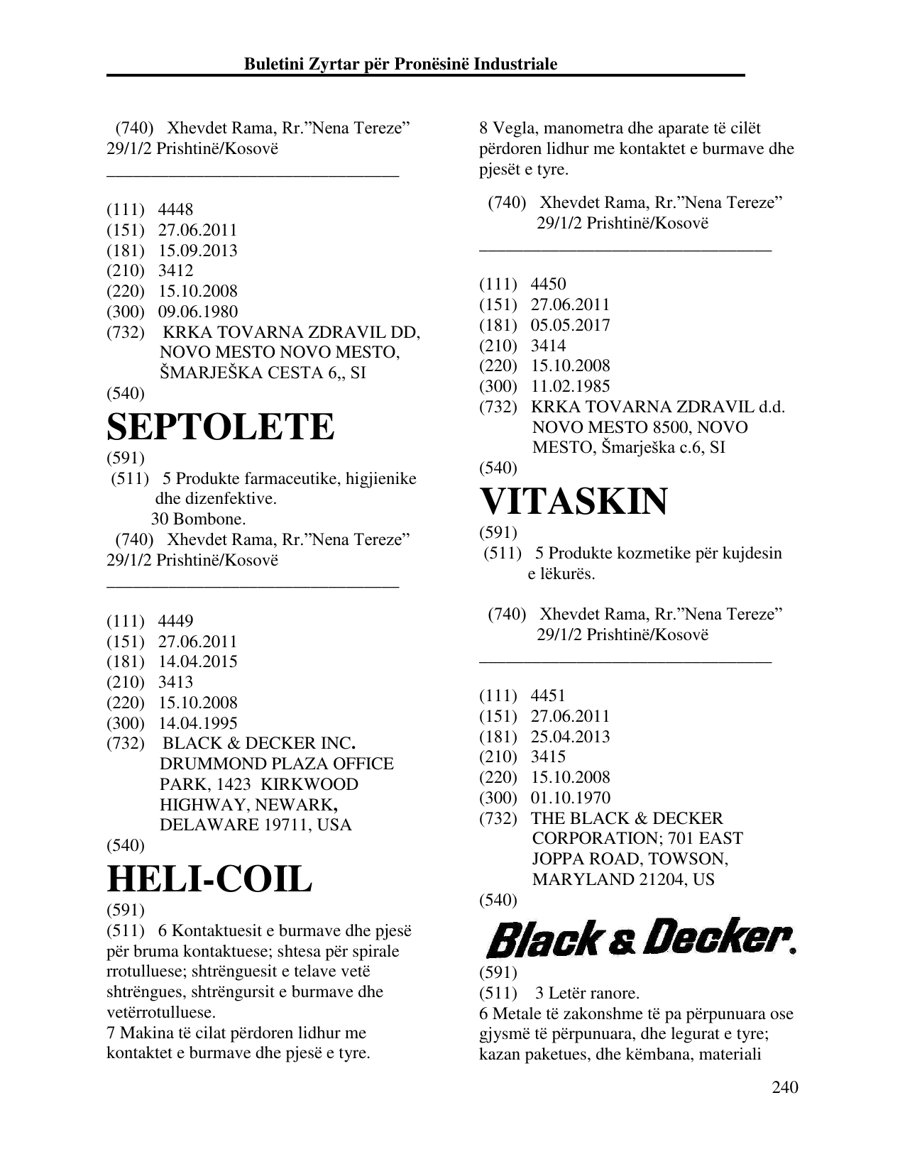 Faqja 240 e buletinit