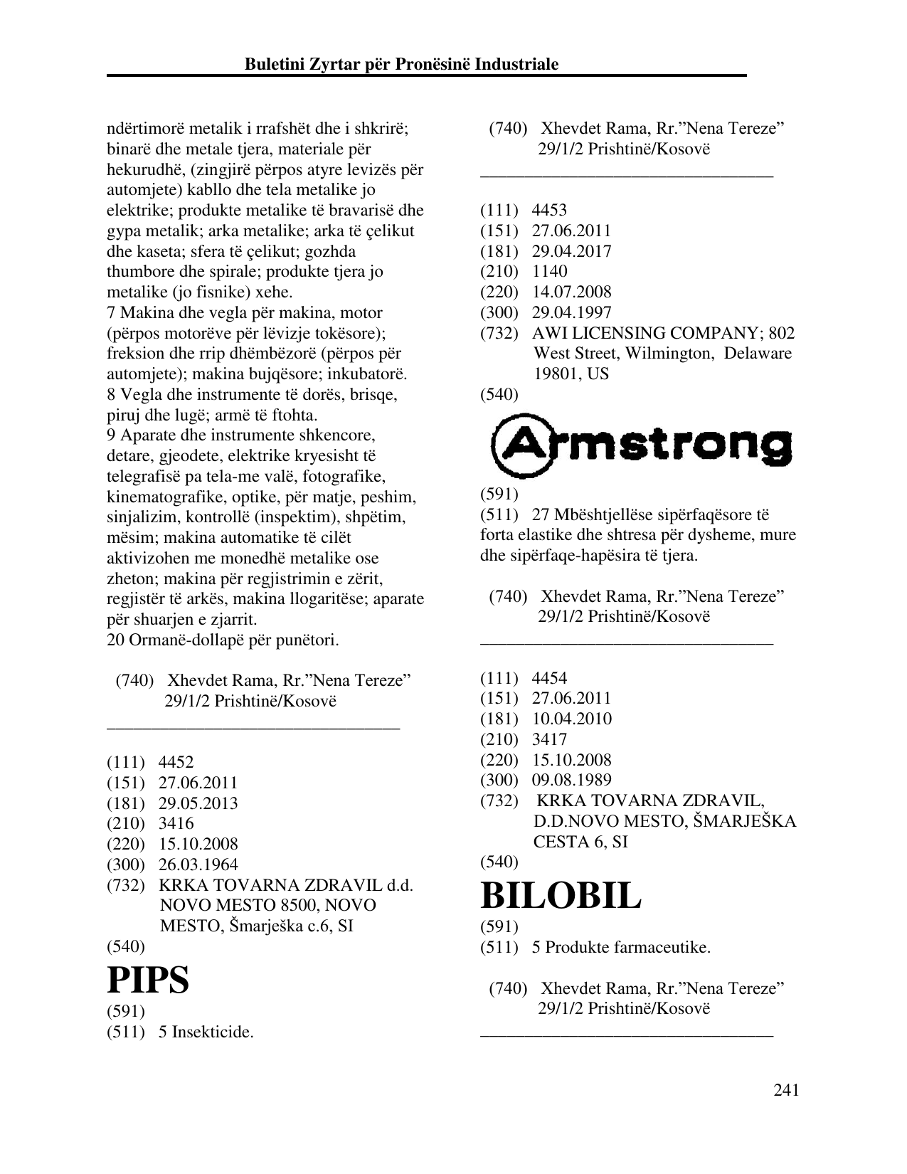 Faqja 241 e buletinit
