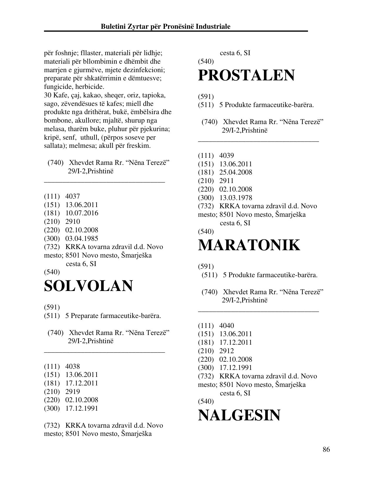 Faqja 86 e buletinit