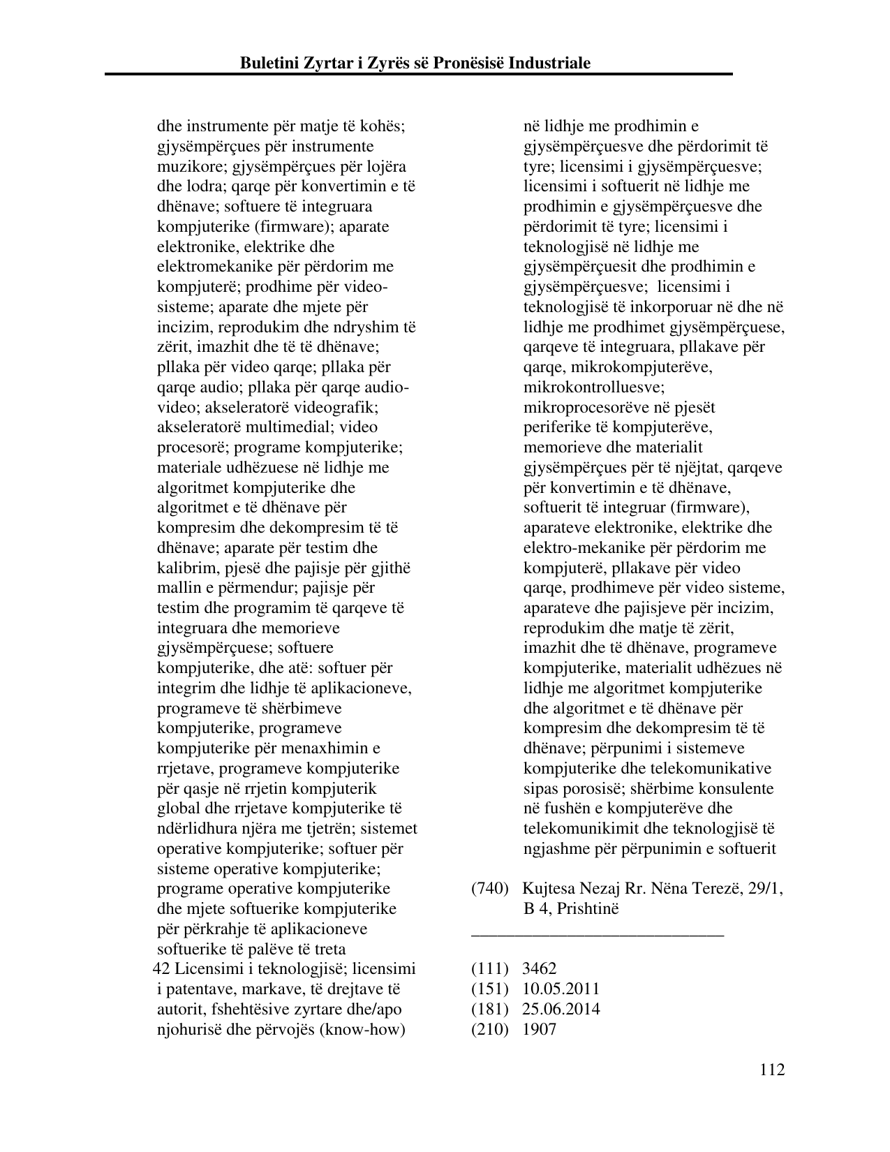 Faqja 112 e buletinit