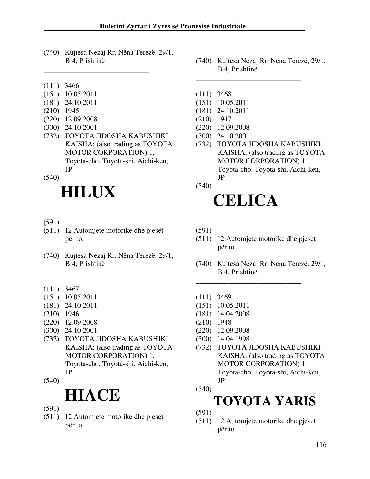 Faqja 116 e buletinit