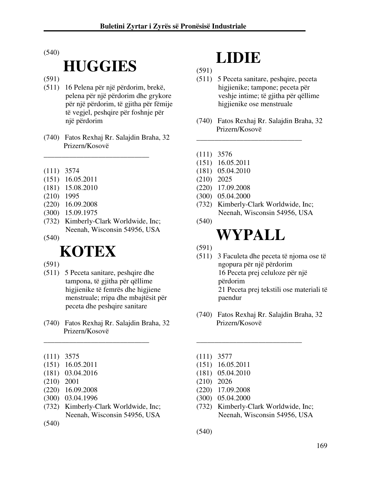 Faqja 169 e buletinit
