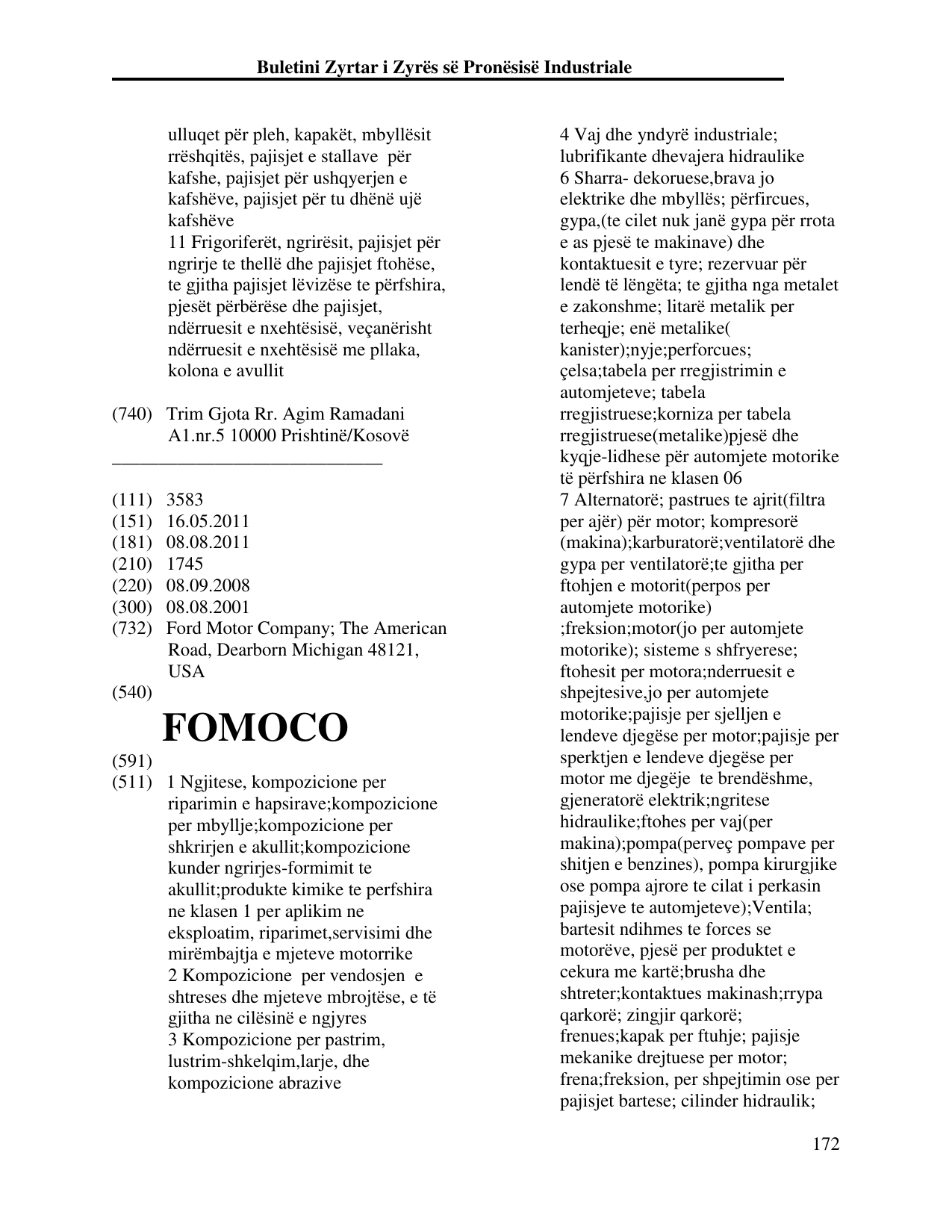 Faqja 172 e buletinit
