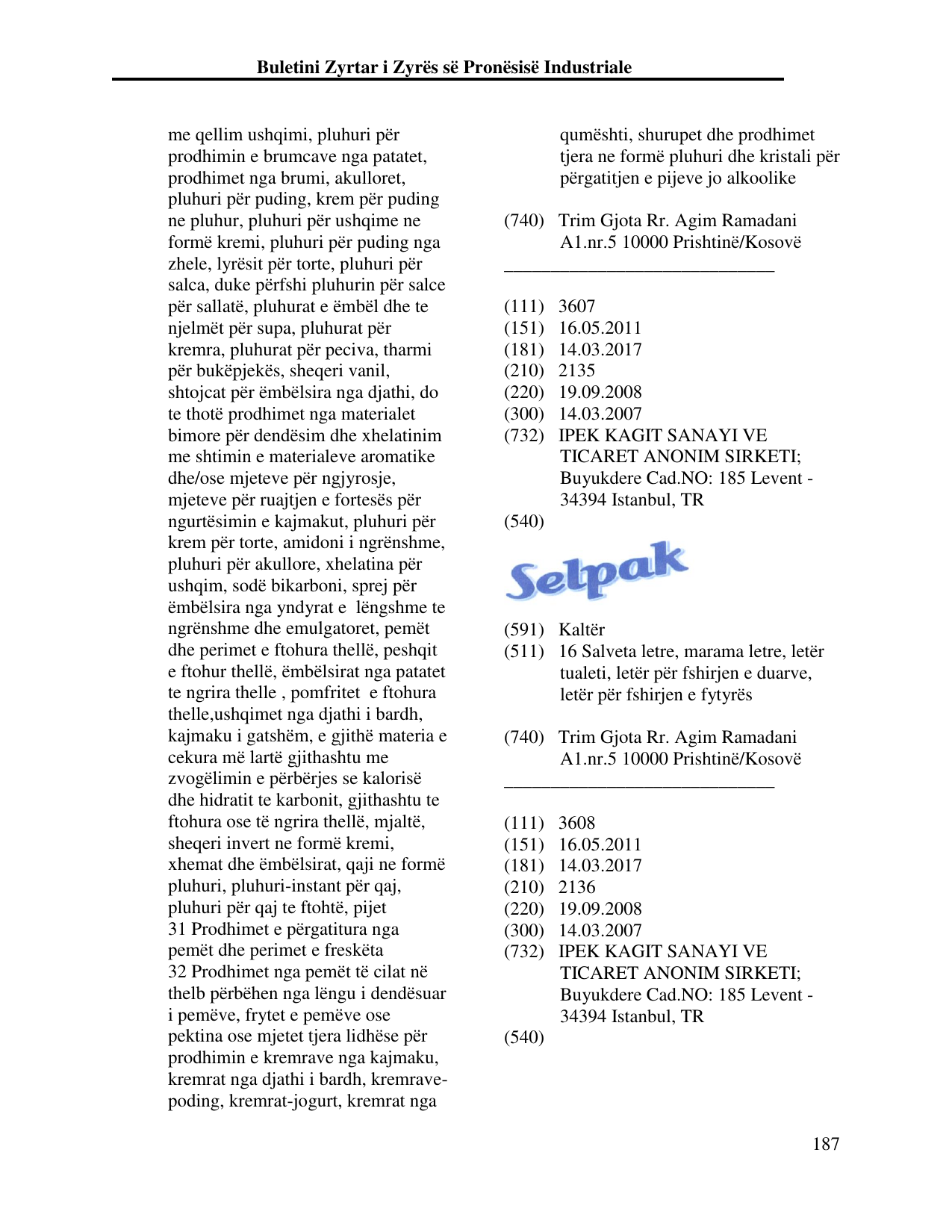 Faqja 187 e buletinit