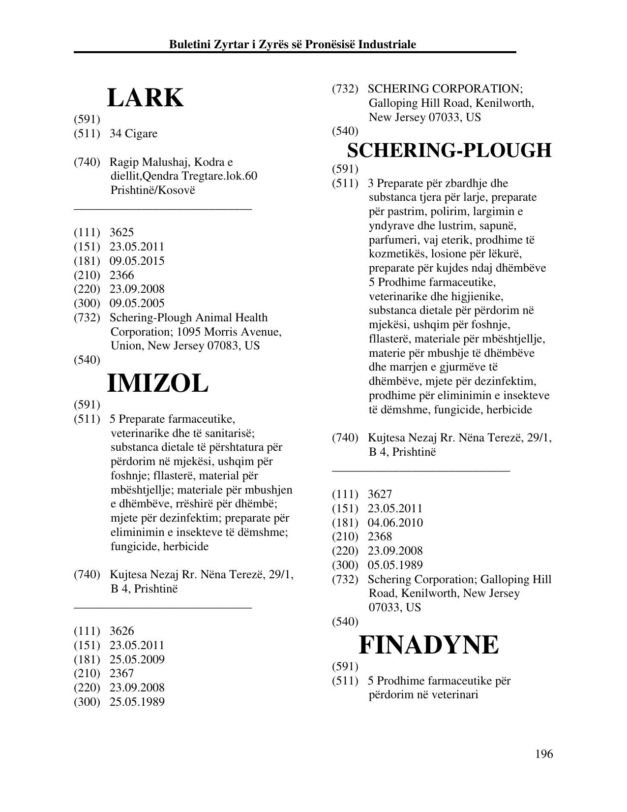 Faqja 196 e buletinit