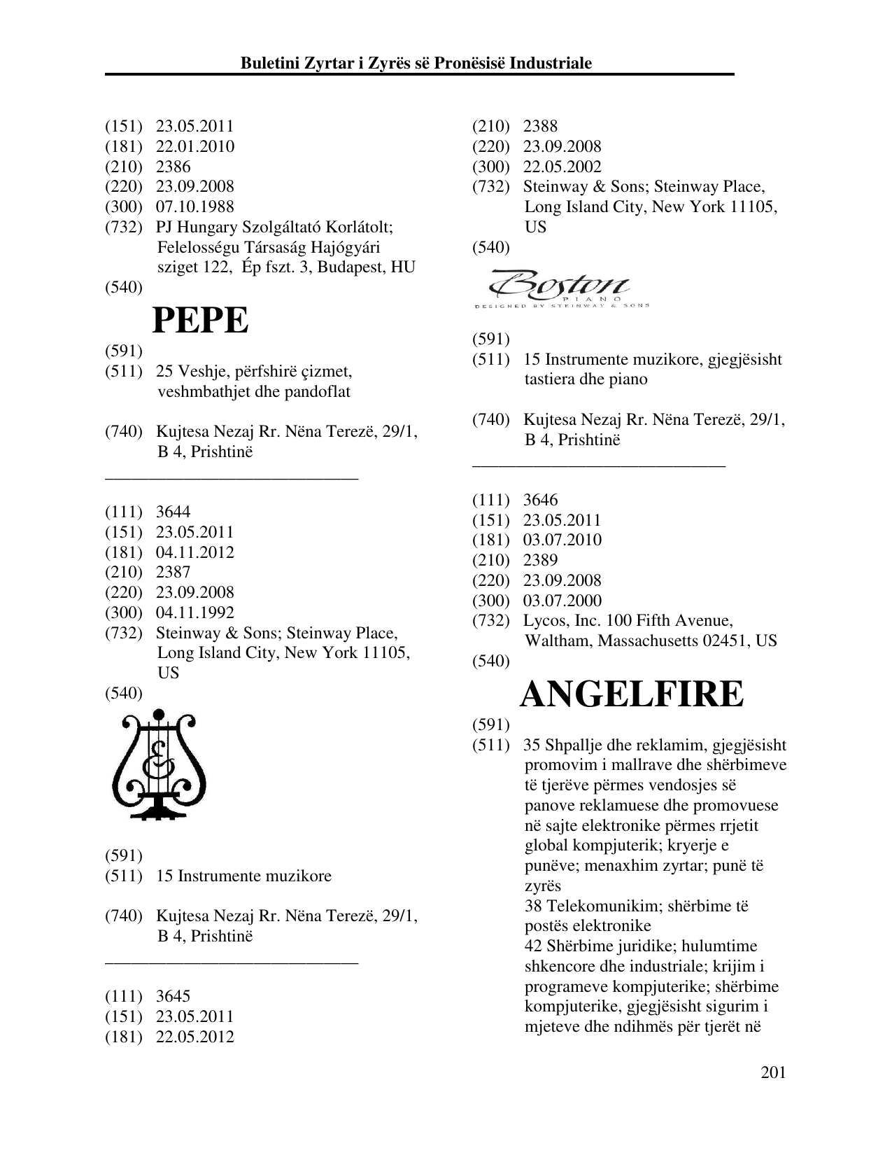 Page 201 of the bulletin