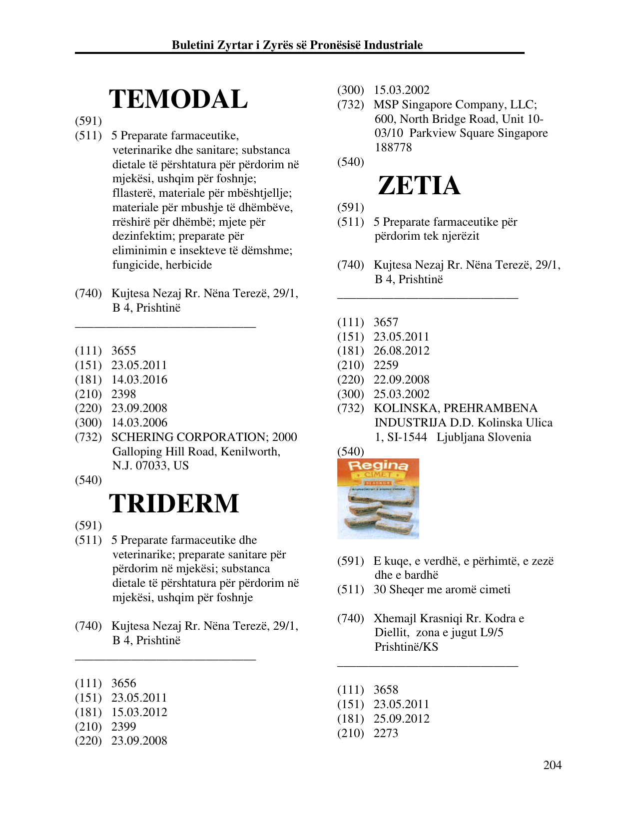 Faqja 204 e buletinit