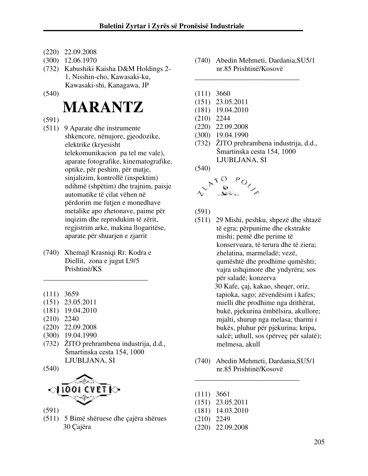 Faqja 205 e buletinit