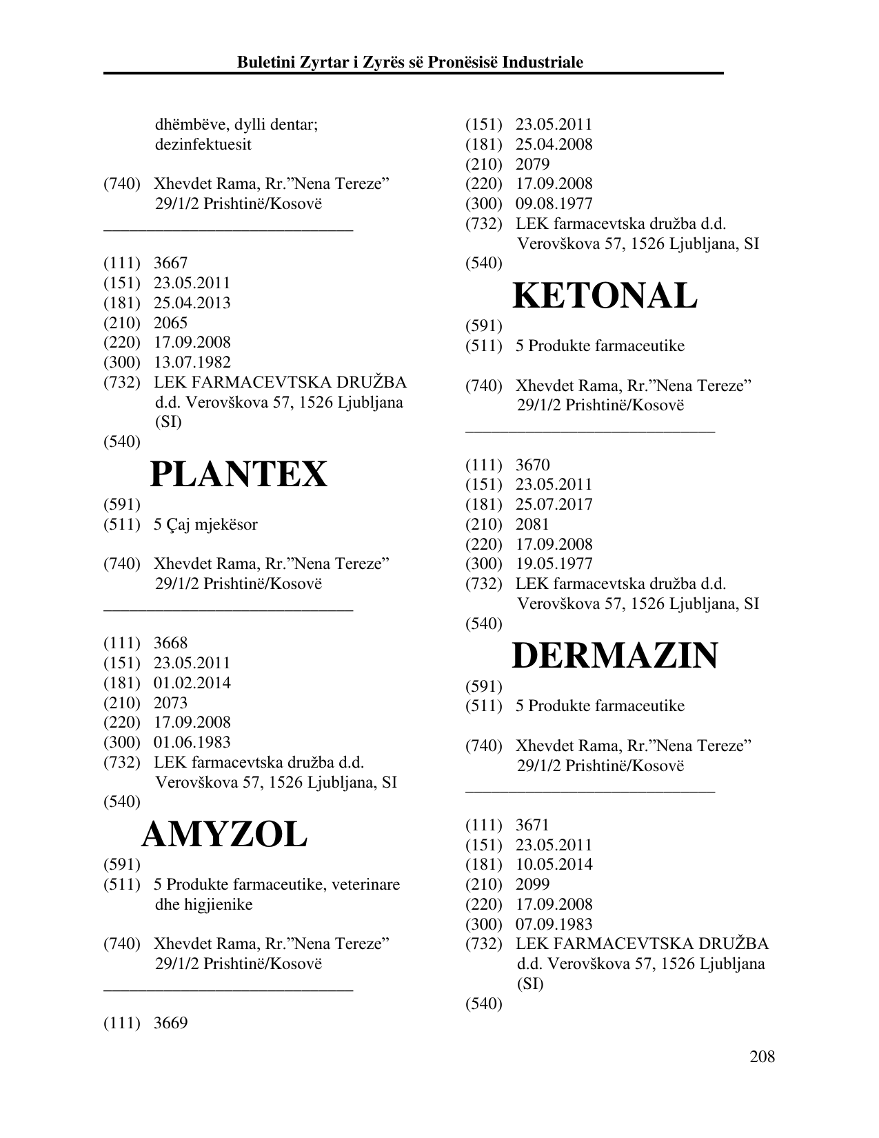 Faqja 208 e buletinit