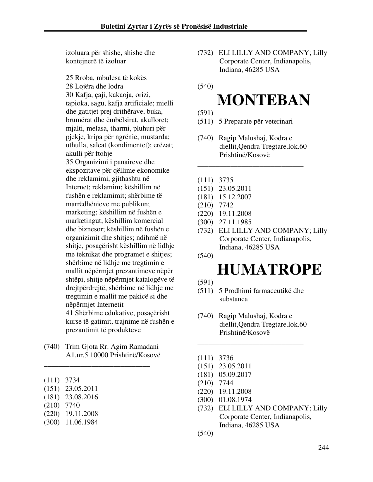 Faqja 244 e buletinit