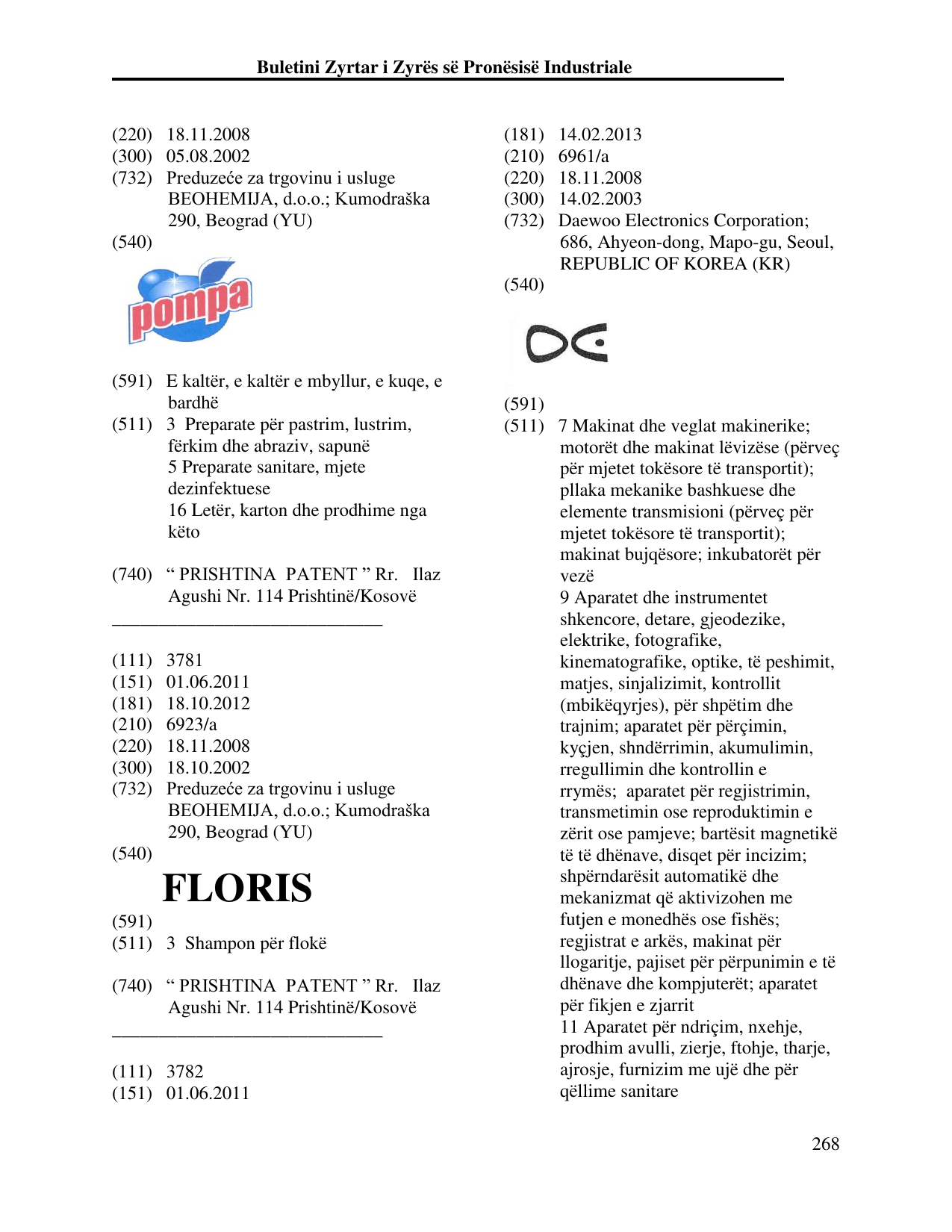 Faqja 268 e buletinit